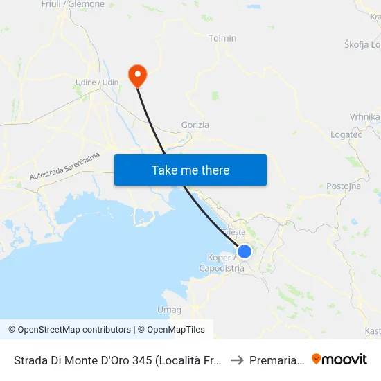 345 Monte D'Oro Street (Francovec Area) to Premariacco map