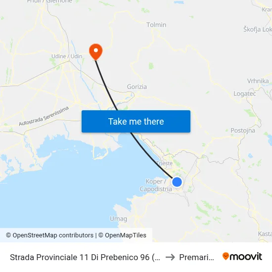 Provincial Road 11 of Prebenico 96 (Prebeneg) to Premariacco map