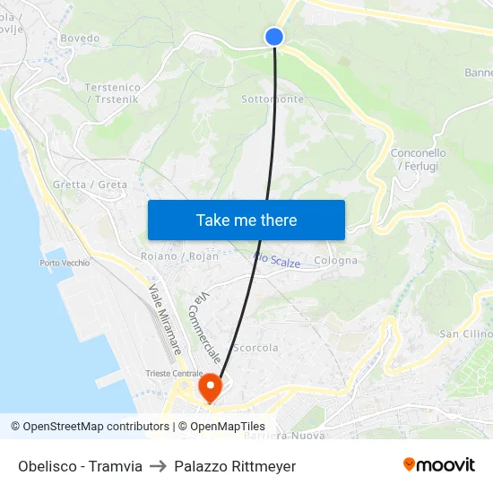 Obelisk - Tramway to Rittmeyer Palace map