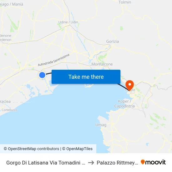 Gorgo Di Latisana Via Tomadini 46 to Rittmeyer Palace map