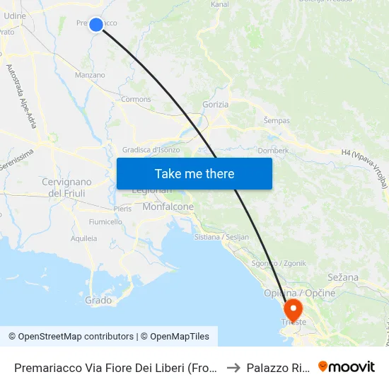 Premariacco Via Fiore Dei Liberi (Opposite 1, Square) to Rittmeyer Palace map