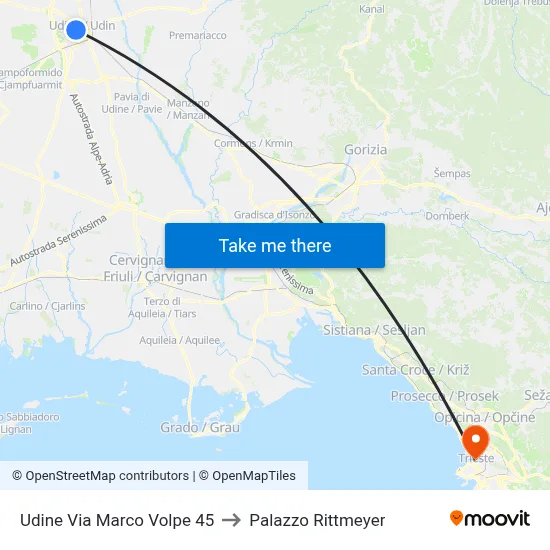 45 Marco Volpe Street to Rittmeyer Palace map
