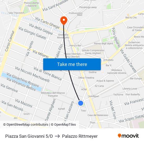 Piazza San Giovanni 5/D to Palazzo Rittmeyer map