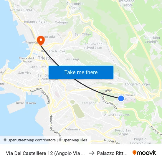Via Del Castelliere 12 (Corner Via Del Botro) to Rittmeyer Palace map