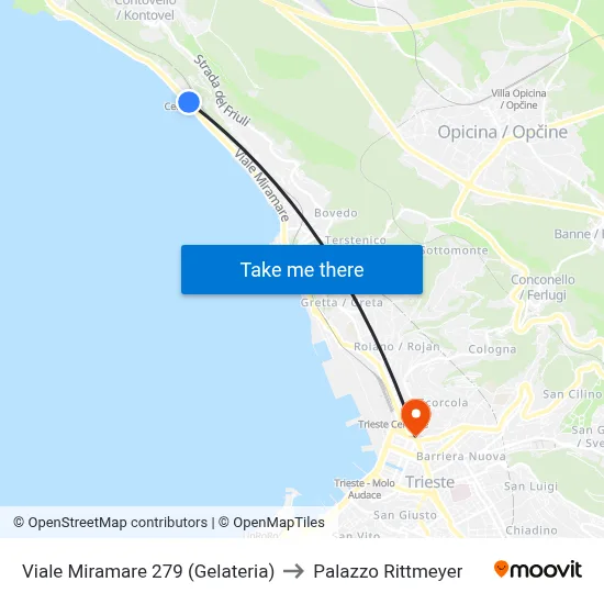 Miramare Avenue 279 (Ice Cream Shop) to Rittmeyer Palace map