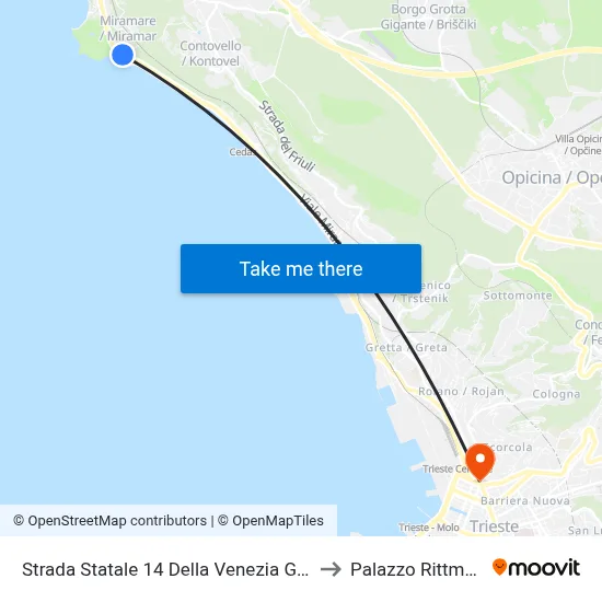 State Road 14 of Venezia Giulia 9 to Rittmeyer Palace map