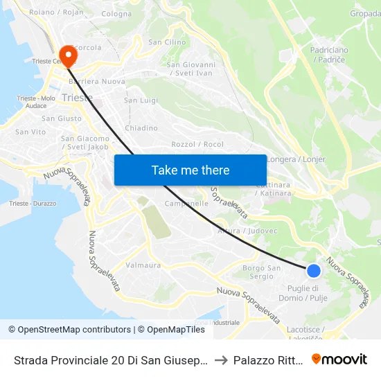 Provincial Road 20 of San Giuseppe 204 (Log) to Rittmeyer Palace map