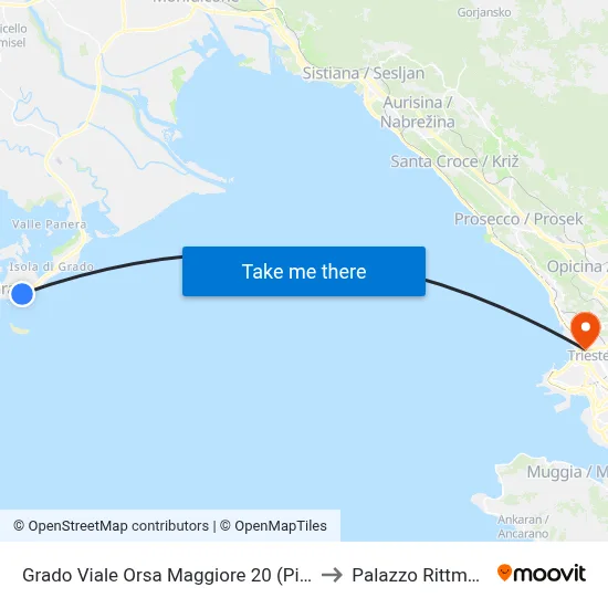 Grado Viale Orsa Maggiore 20 (Pine Grove) to Rittmeyer Palace map