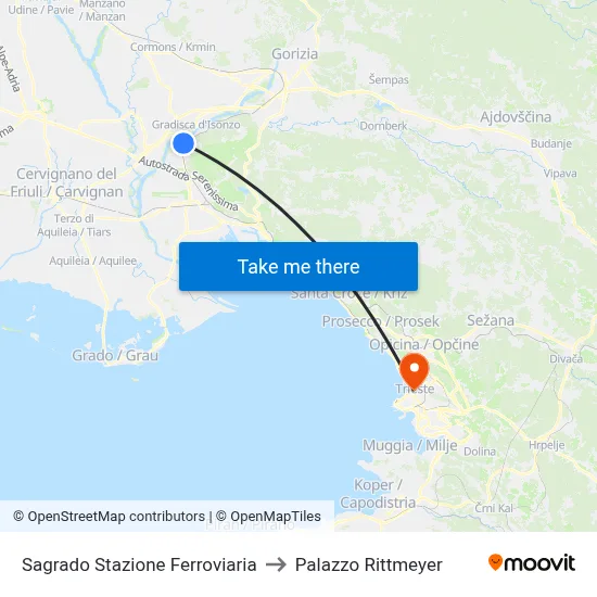 Sagrado Railway Station to Rittmeyer Palace map