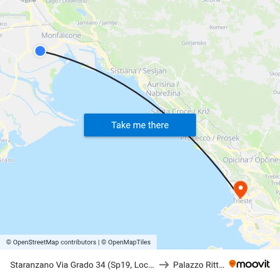 Staranzano Via Grado 34 (Sp19, Bistrigna Location) to Rittmeyer Palace map