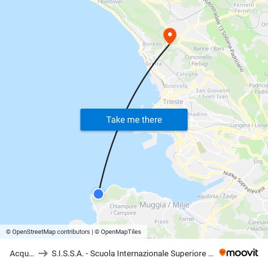 Acquario to S.I.S.S.A. - Scuola Internazionale Superiore Di Studi Avanzati map