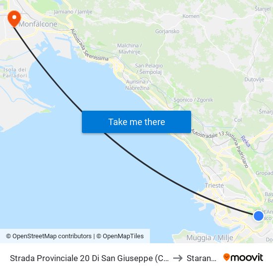 Strada Provinciale 20 Di San Giuseppe (Cavalcavia Log) to Staranzano map