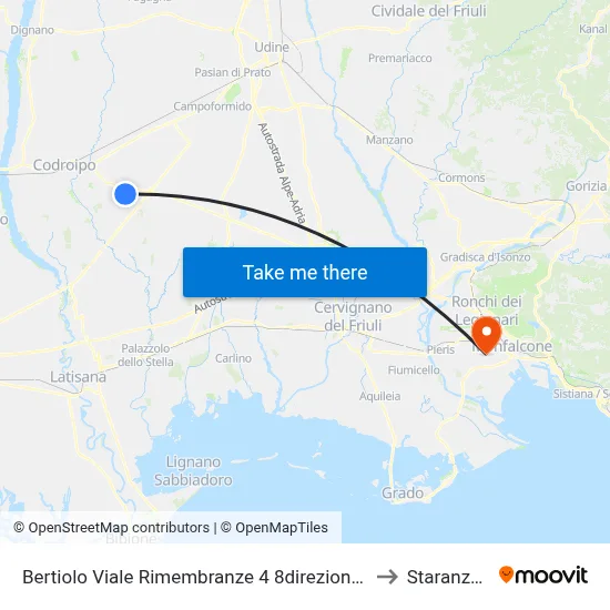 4 Remembrance Avenue, Bertiolo (Towards Virco) to Staranzano map