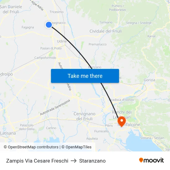 Zampis Cesare Freschi Street to Staranzano map