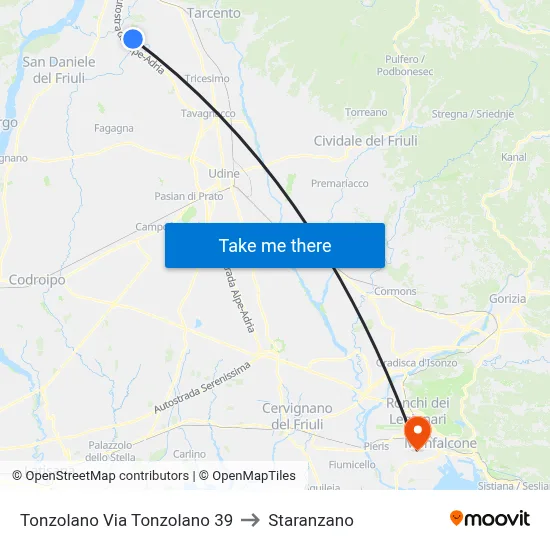 Tonzolano Street 39 to Staranzano map
