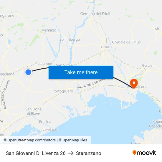 San Giovanni Di Livenza 26 to Staranzano map