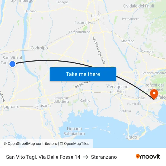 San Vito Tagl. Via Delle Fosse 14 to Staranzano map