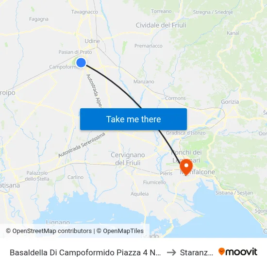 Basaldella Di Campoformido November 4th Square 5 to Staranzano map