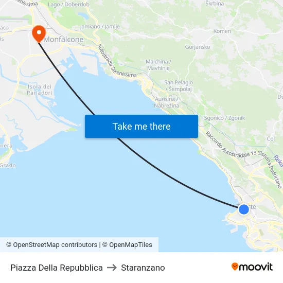 Piazza Della Repubblica to Staranzano map