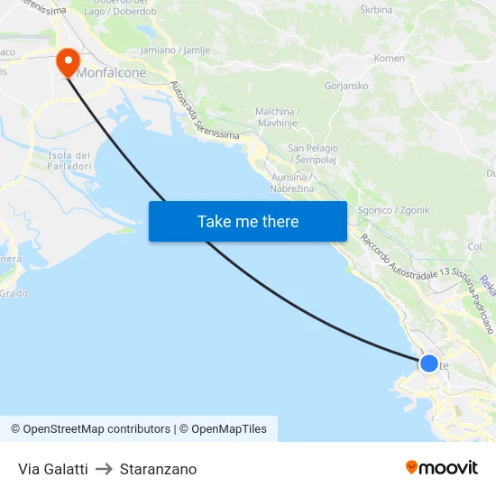 Galatti Street to Staranzano map
