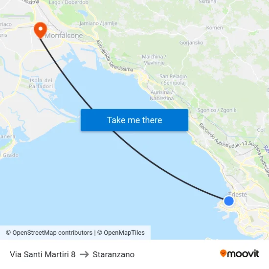 Via Santi Martiri 8 to Staranzano map