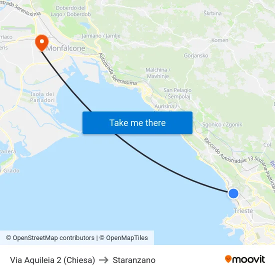 Via Aquileia 2 (Chiesa) to Staranzano map