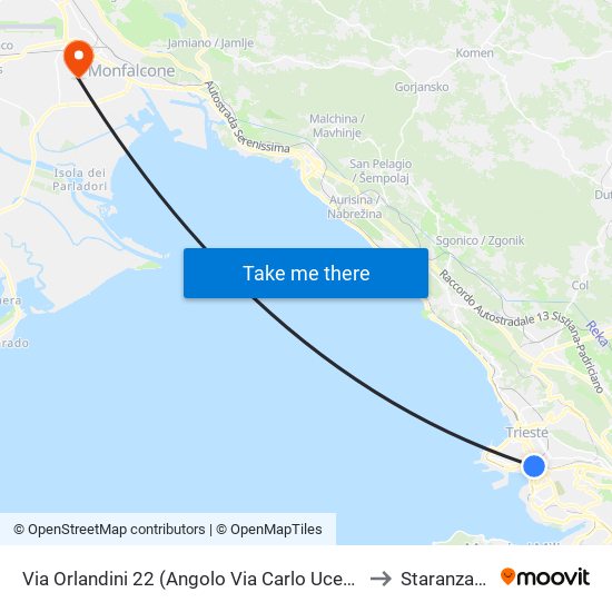 Via Orlandini 22 (Angolo Via Carlo Ucekar) to Staranzano map