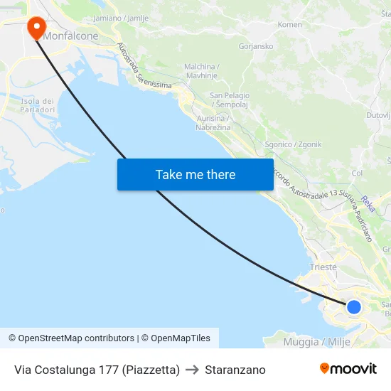 Via Costalunga 177 (Piazzetta) to Staranzano map