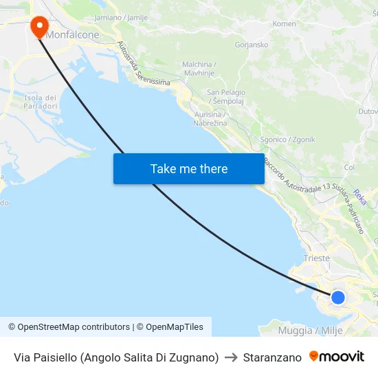 Via Paisiello (Angolo Salita Di Zugnano) to Staranzano map