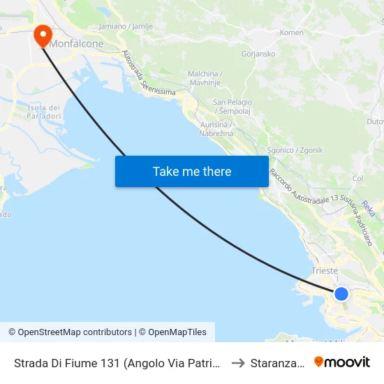Strada Di Fiume 131 (Angolo Via Patrizio) to Staranzano map