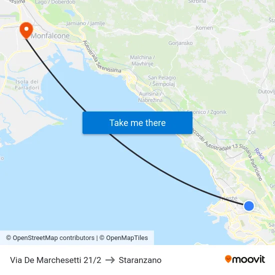 De Marchesetti Road 21/2 to Staranzano map