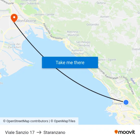 Viale Sanzio 17 to Staranzano map