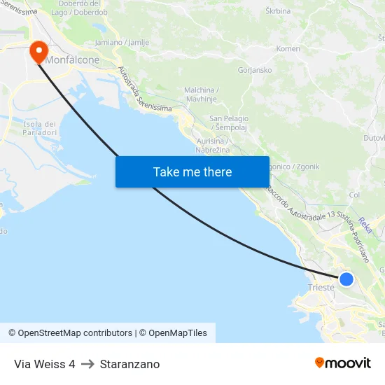 Weiss Street 4 to Staranzano map