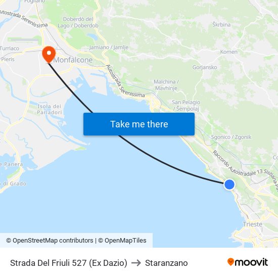 Strada Del Friuli 527 (Ex Dazio) to Staranzano map