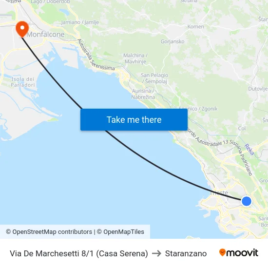 Via De Marchesetti 8/1 (Casa Serena) to Staranzano map
