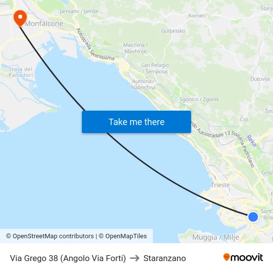 Via Grego 38 (Angolo Via Forti) to Staranzano map