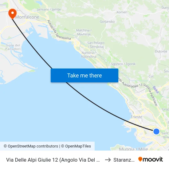 Via Delle Alpi Giulie 12 (Angolo Via Del Montasio) to Staranzano map