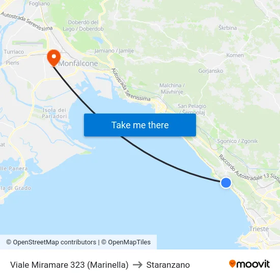 Miramare Avenue 323 (Marinella) to Staranzano map