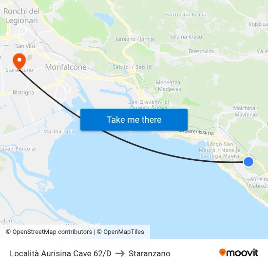 Aurisina Quarries Location 62/D to Staranzano map