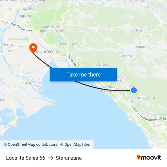Località Sales 66 to Staranzano map