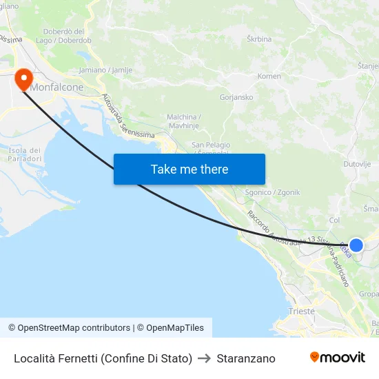 Località Fernetti (Confine Di Stato) to Staranzano map