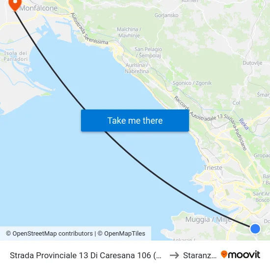 Strada Provinciale 13 Di Caresana 106 (Trattoria Tul) to Staranzano map