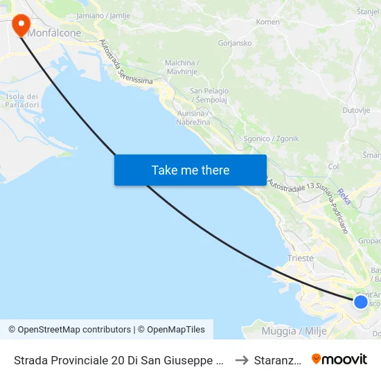 Provincial Road 20 Of San Giuseppe 26 (Log) to Staranzano map