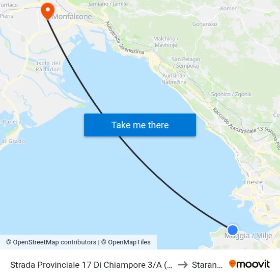 Provincial Road 17 of Chiampore 3/A (Zindis Area) to Staranzano map