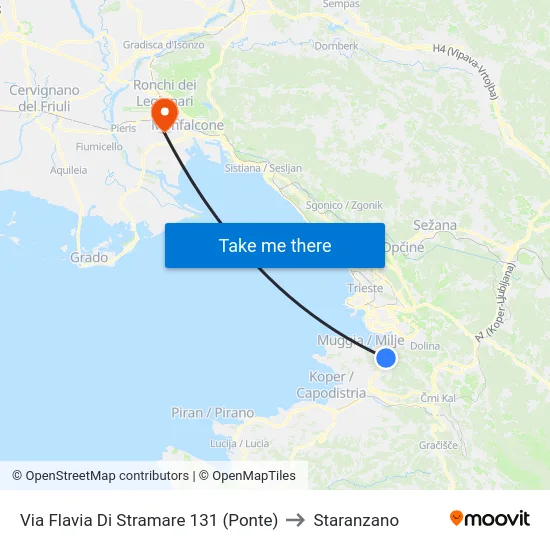 Via Flavia Di Stramare 131 (Ponte) to Staranzano map