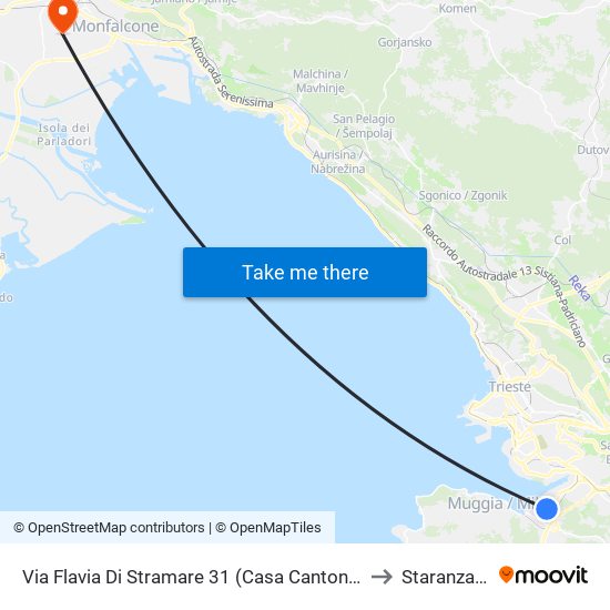 Via Flavia Di Stramare 31 (Casa Cantoniera) to Staranzano map