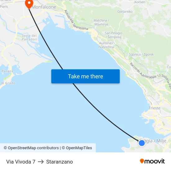 Via Vivoda 7 to Staranzano map