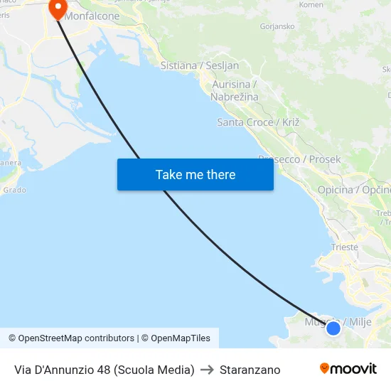 48 D'Annunzio Street (Middle School) to Staranzano map