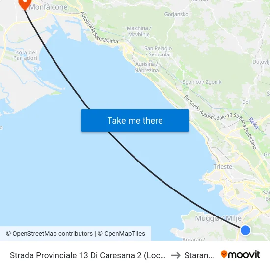 Strada Provinciale 13 Di Caresana 2 (Località Noghere) to Staranzano map
