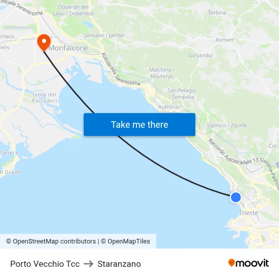 Porto Vecchio Tcc to Staranzano map